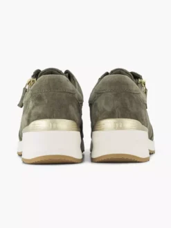 Donkergroene Leren Sneaker -Beroemde Schoenen Winkel 2241098 H4