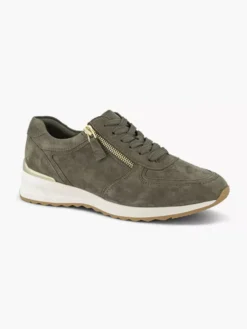 Donkergroene Leren Sneaker -Beroemde Schoenen Winkel 2241098 H6