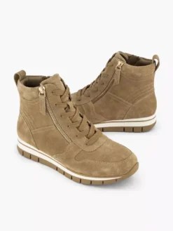 Zandkleurige Leren Sneaker -Beroemde Schoenen Winkel 2241112 H5