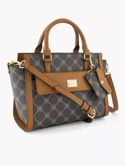 Bruine Handtas Print -Beroemde Schoenen Winkel 2243007 H6