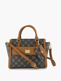 Bruine Handtas Print -Beroemde Schoenen Winkel 2243007 HL1