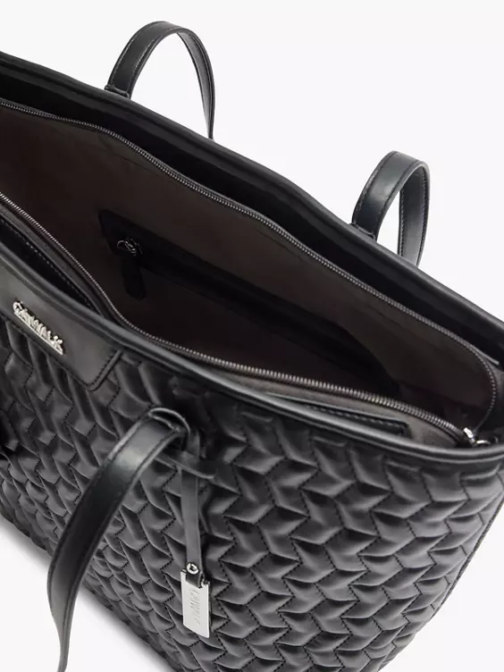 Zwarte Shopper Doorgestikt 7 Zwarte Shopper Doorgestikt - Afbeelding 7