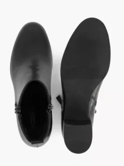 Zwarte Leren Enkellaars Hak -Beroemde Schoenen Winkel 2244912 H3