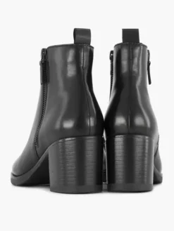 Zwarte Leren Enkellaars Hak -Beroemde Schoenen Winkel 2244912 H4