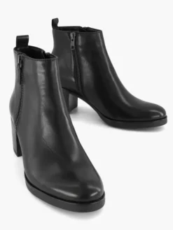 Zwarte Leren Enkellaars Hak -Beroemde Schoenen Winkel 2244912 H5