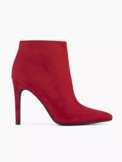 Rode Enkellaars Hoge Hak