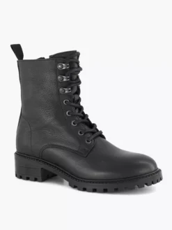 Zwarte Leren Veterboot -Beroemde Schoenen Winkel 2245858 H6