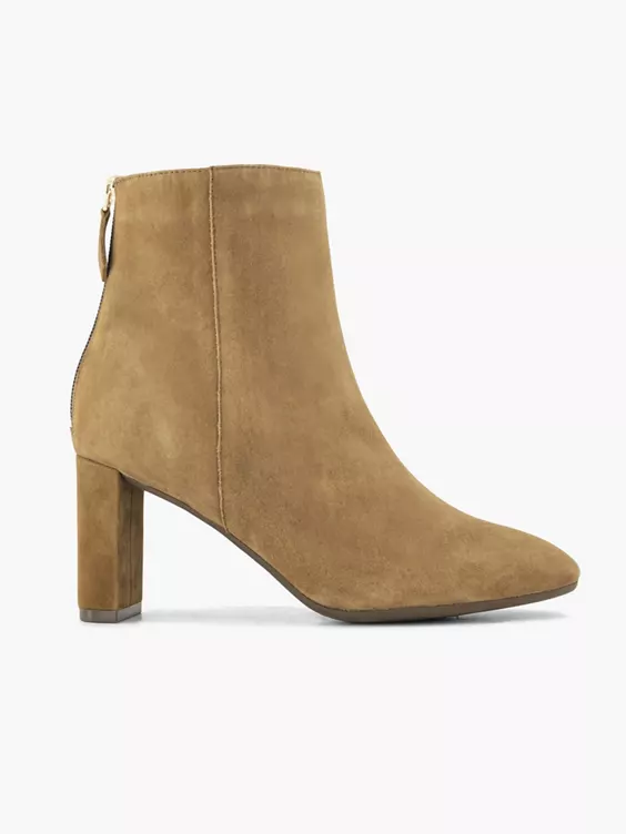 Cognac Suède Enkellaars Hak 1 Cognac Suède Enkellaars Hak