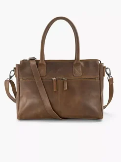 Bruine Leren Schoudertas