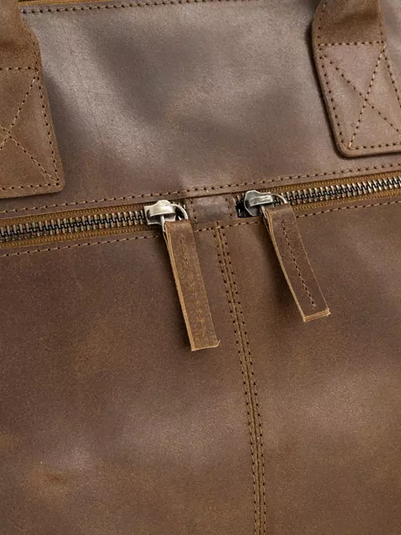 Bruine Leren Schoudertas 5 Bruine Leren Schoudertas - Afbeelding 5