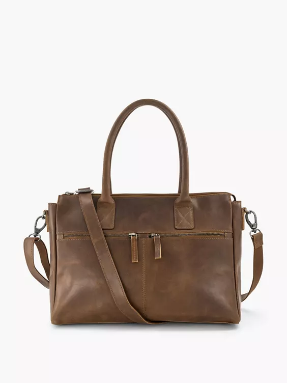 Bruine Leren Schoudertas 7 Bruine Leren Schoudertas - Afbeelding 7