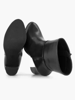 Zwarte Leren Enkellaars Hoge Hak -Beroemde Schoenen Winkel 2251056 H4