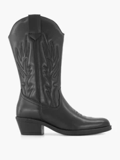 Zwarte Leren Cowboy Laars
