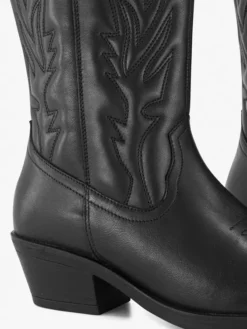 Zwarte Leren Cowboy Laars -Beroemde Schoenen Winkel 2251464 H5