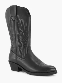 Zwarte Leren Cowboy Laars -Beroemde Schoenen Winkel 2251464 H6