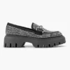 Zwarte Chunky Loafer Steentjes
