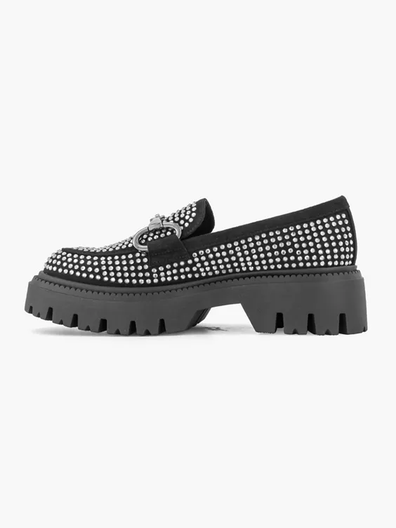 Zwarte Chunky Loafer Steentjes 2 Zwarte Chunky Loafer Steentjes - Afbeelding 2