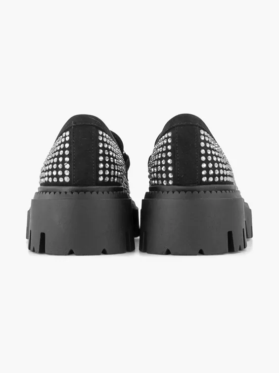 Zwarte Chunky Loafer Steentjes 4 Zwarte Chunky Loafer Steentjes - Afbeelding 4